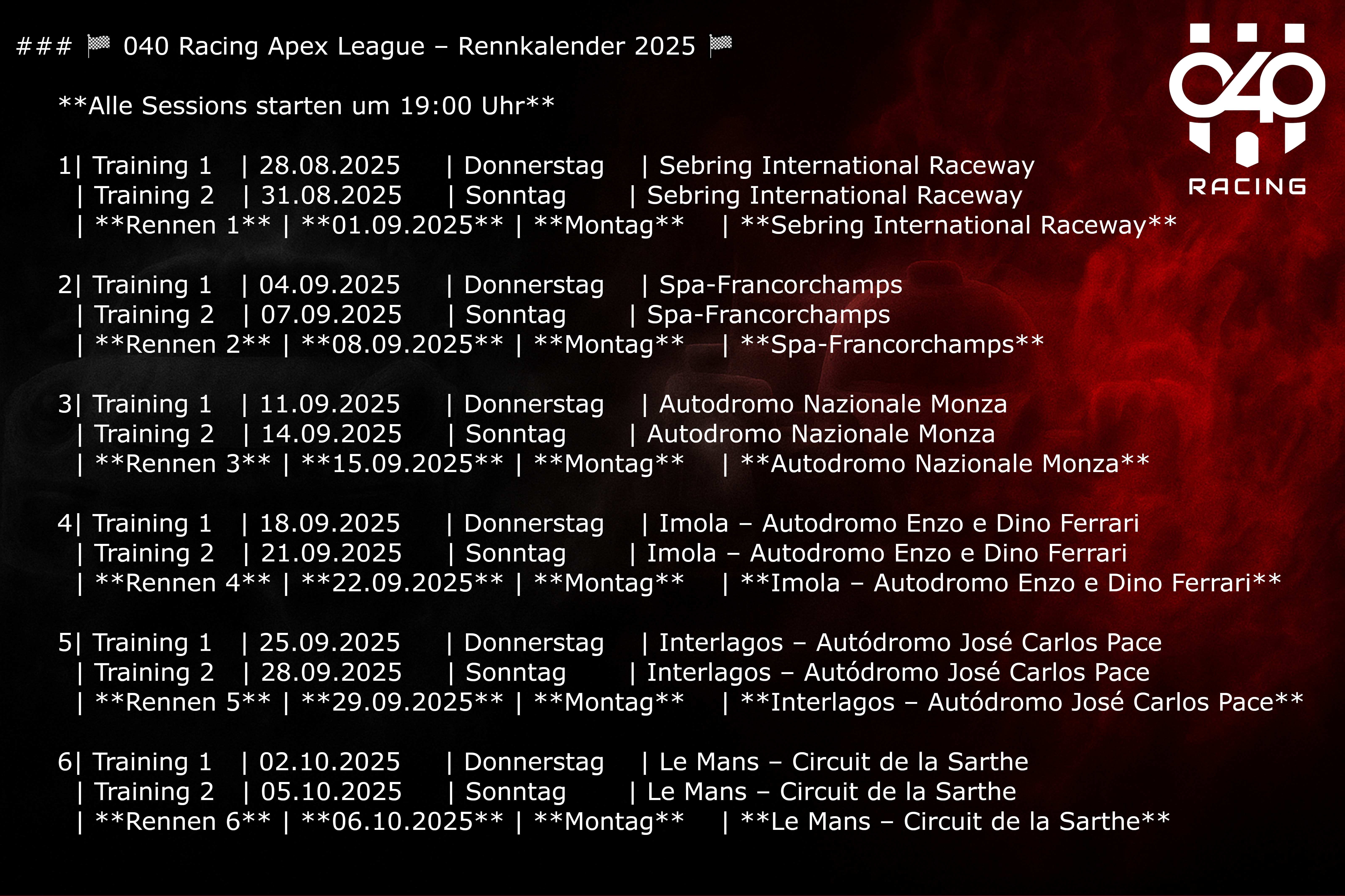 040 Racing | Apex League | Training