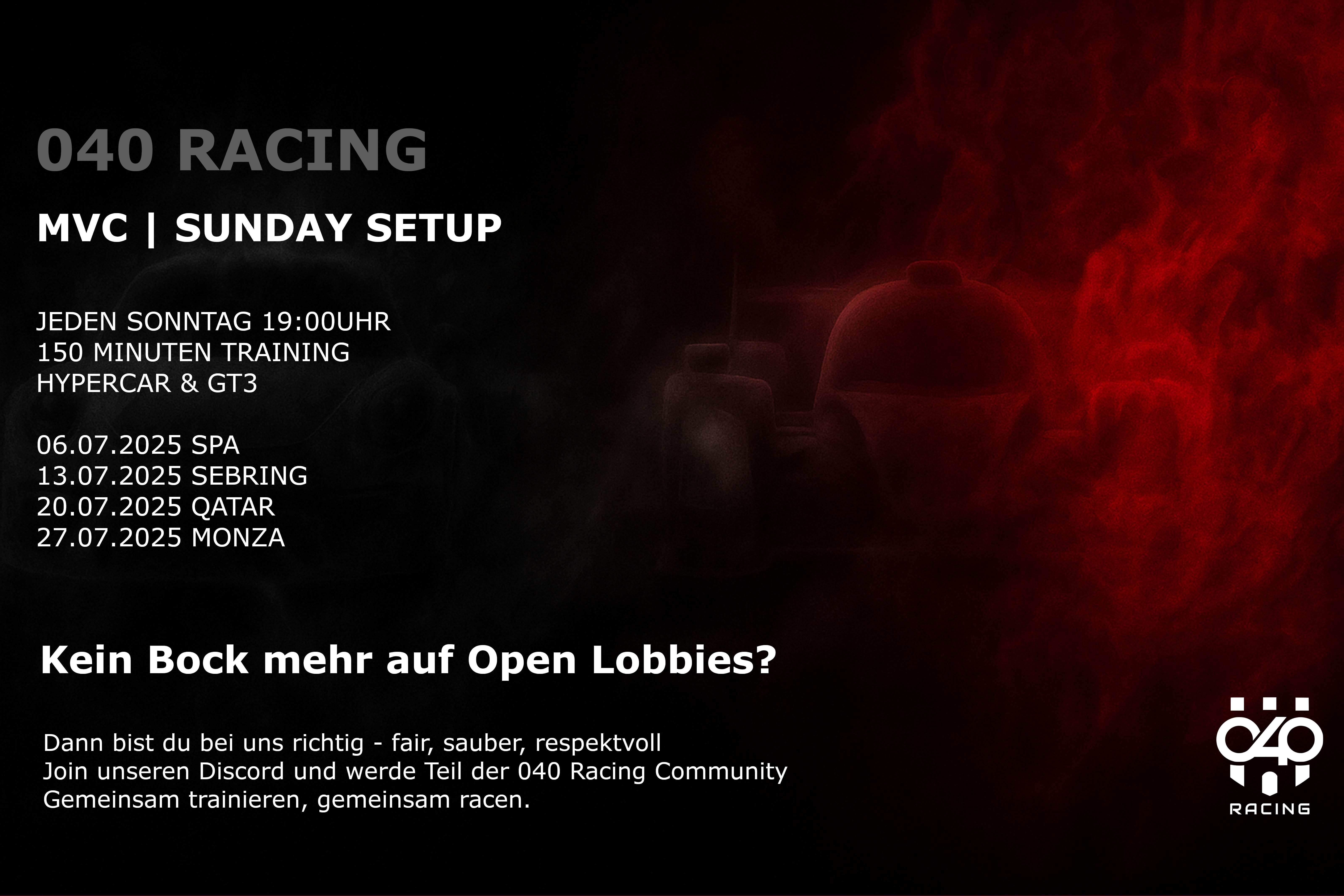 040 Racing | MVC | Sunday Setup 