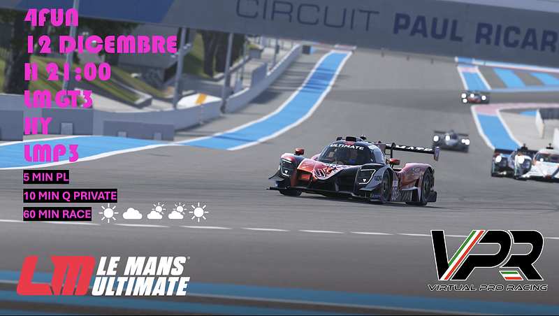  4FUN VPR-Christmas Paul Ricard |GT3-HY-LMP3