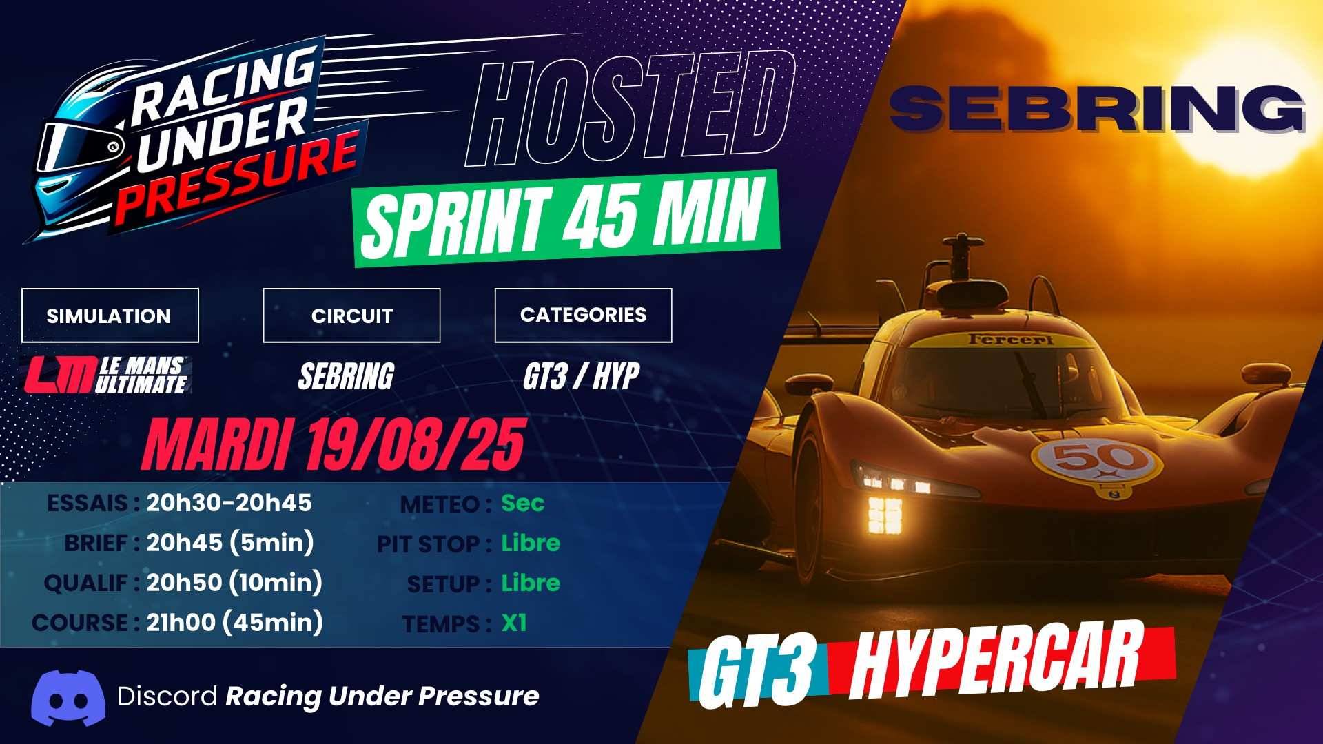 SPRINT 45 MIN SEBRING