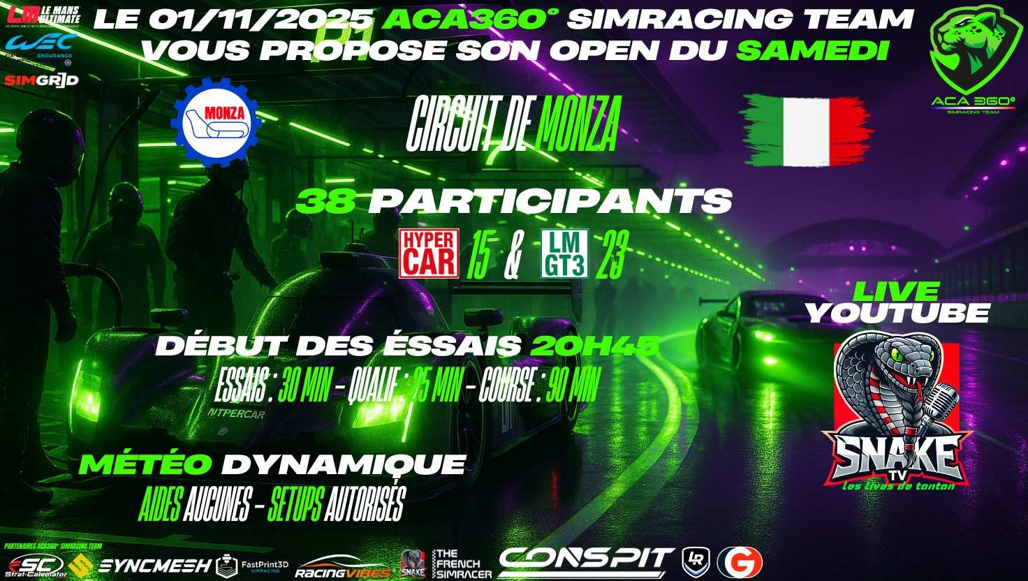 OPEN MONZA 1H30 BY TEAM ACA360°