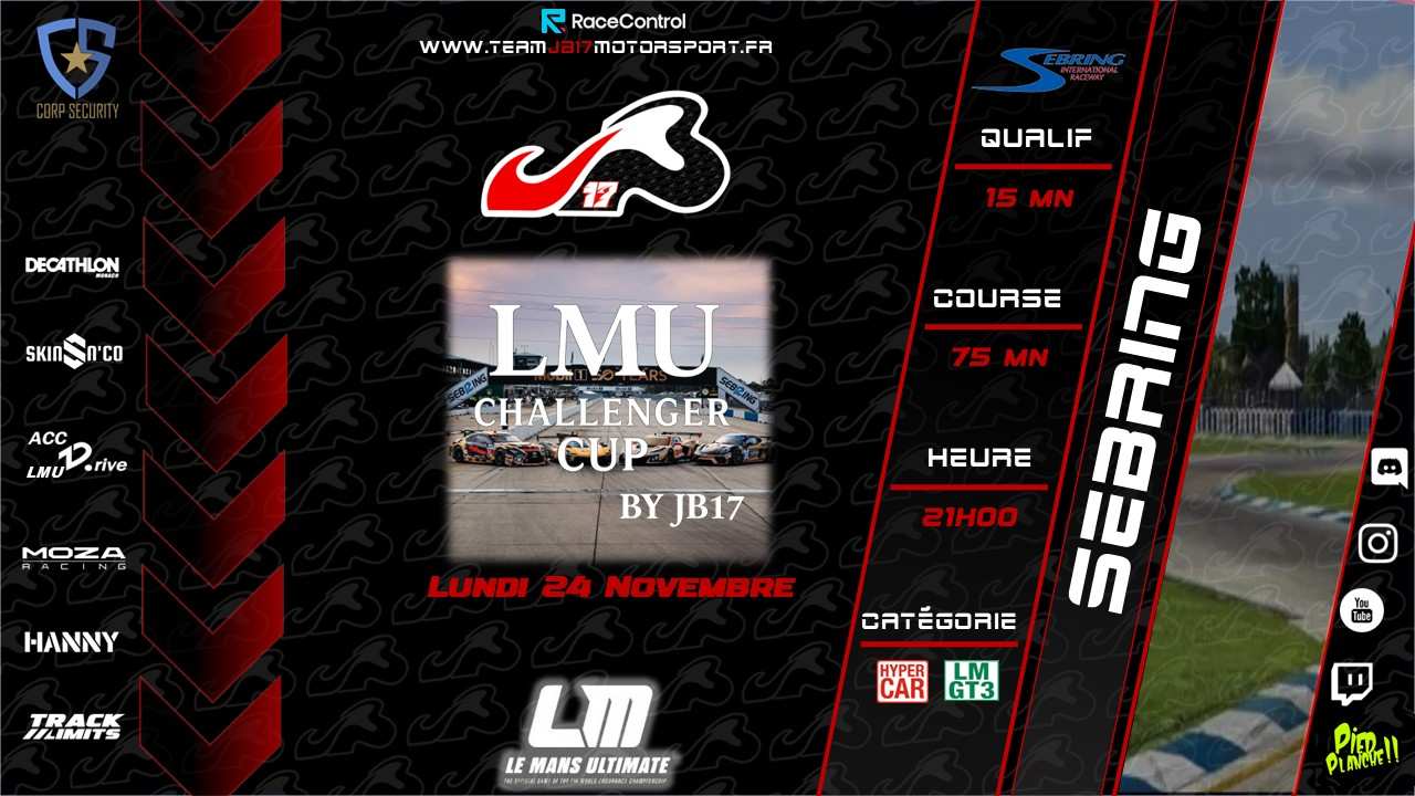 LMU Challenger Cup Sebring By JB17 