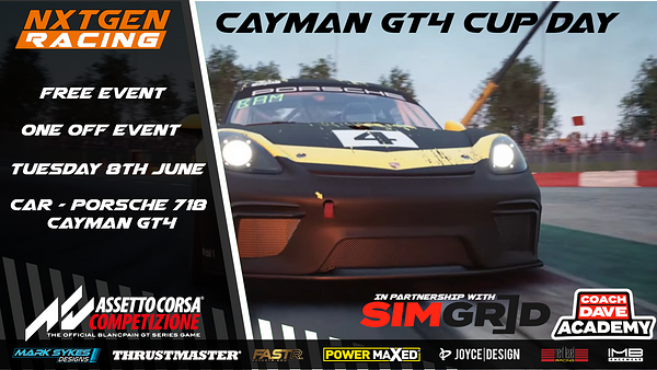 NXTGEN Racing Present GT4 Cayman Cup Day