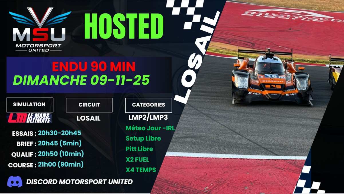 Endurance 90 minutes 09/11 Losail Lmp3 Lmp2